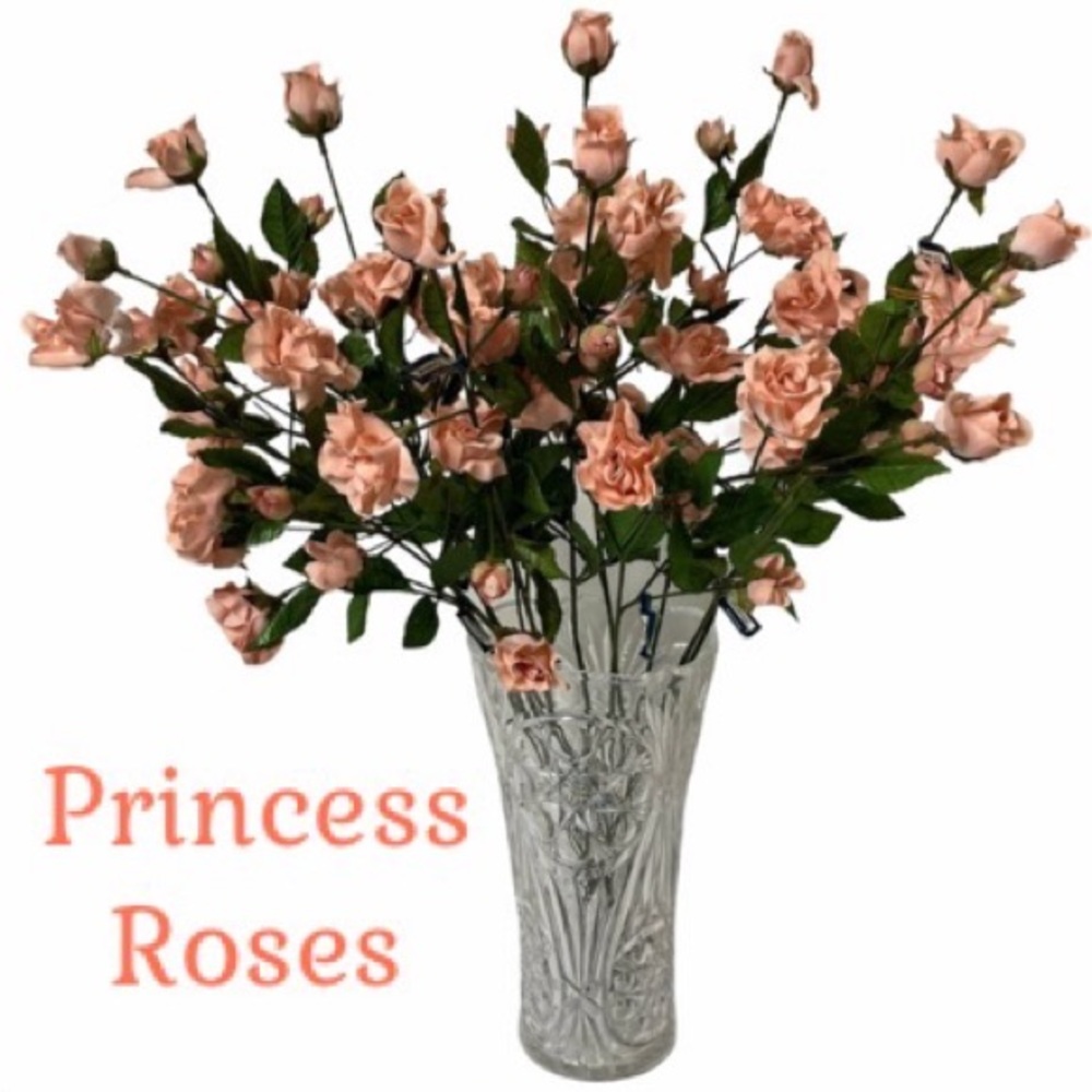 Princess Roses Delicate Blush Luxury Long Stem Vintage Cottage Pink Flower Set
